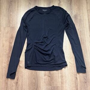 Athleta Women's Black Pacifica Wrap Front Top Rash Guard  Size S